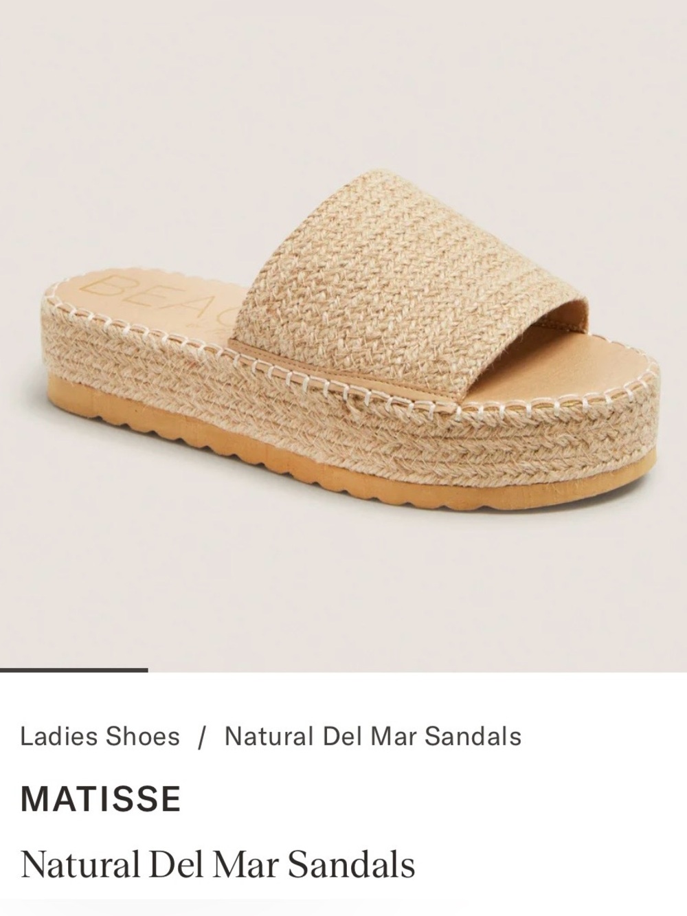 dearfoams Natural Espadrille Platform Slide - Beige